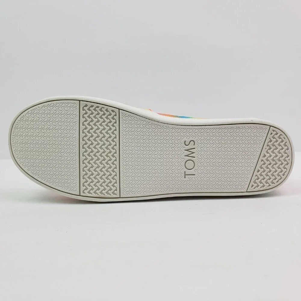 TOMS Glimmer Alpargata Girls Size 6Y Wms Sz 7.5 Candy Pink Gradient Glitter Shoe